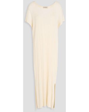 Gentry Portofino Ribbed-Knit Midi Dress - White