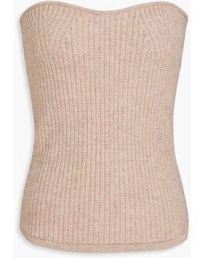Isabel Marant Blaze Strapless Wool And Cashmere-blend Top - Natural