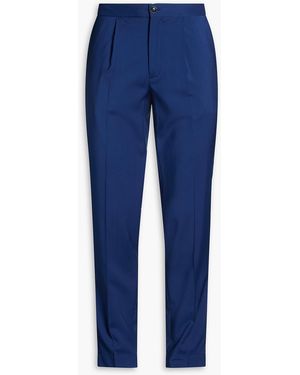 Slowear Coated Linen Cargo Trousers - Blue