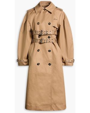 Ganni Belted Cotton-Gabardine Trench Coat - Natural