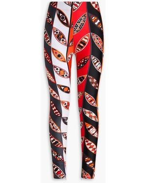 Emilio Pucci Printed Stretch-jersey leggings - Red