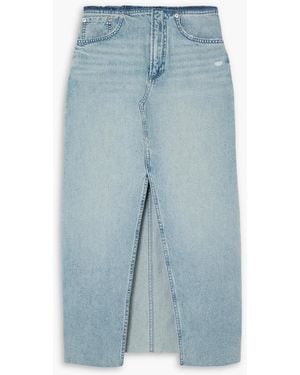 Rag & Bone Clara Denim Midi Skirt - Blue