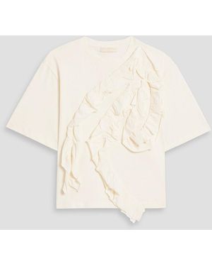 Ulla Johnson Aris Ruffled Cotton-Jersey Top - Natural