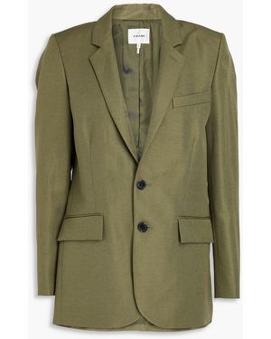 FRAME Cotton And Linen-blend Twill Blazer - Green