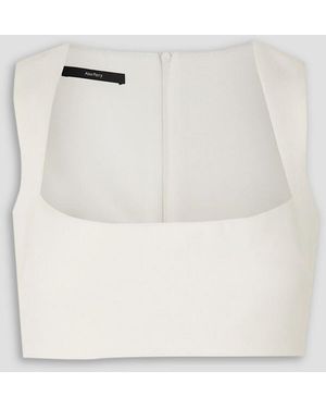 Alex Perry Rae Cropped Crepe Top - Natural