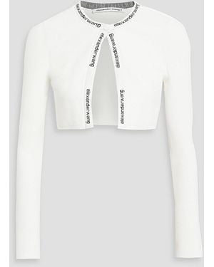 T By Alexander Wang Cropped Stretch-knit Cardigan - White