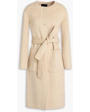 JOSEPH Scheffer Striped Wool And Silk-blend Coat - Natural