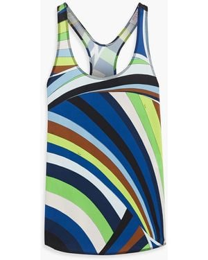 PUCCI Printed Stretch-jersey Tank - Blue