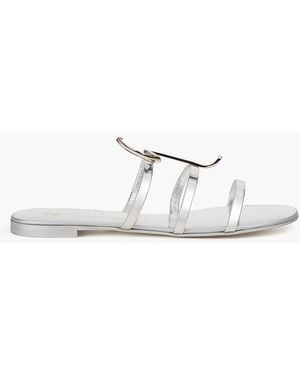 Giuseppe Zanotti Irina Embellished Mirrored-leather Sandals - Metallic