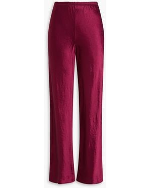 Maria McManus Satin Straight-Leg Trousers - Red