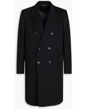 dunhill Double-breasted Wool And Cashmere-blend Felt Coat - Black