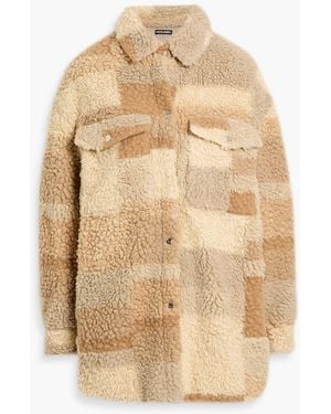 Holden Shell-Paneled Printed Teddy Fleece Jacket - Natural