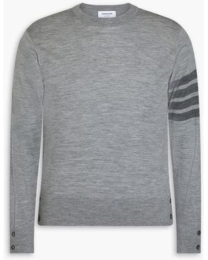 Thom Browne Gestreifter pullover aus merinowolle - Grau
