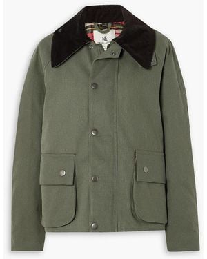 Denimist Oversized Corduroy-trimmed Denim Jacket - Green