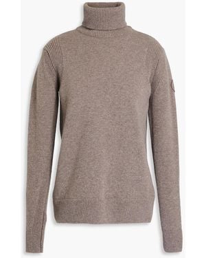 Fusalp Mélange Wool And Cashmere-blend Turtleneck Jumper - Brown