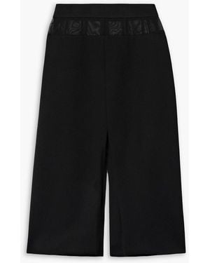 Stella McCartney Tulle-Trimmed Wool-Twill Midi Skirt - Black