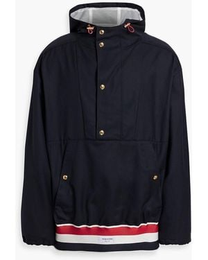 Thom Browne Striped Wool-Jersey Hoodie - Blue