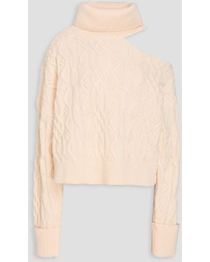 PAIGE Raudi Cutout Cable-Knit Wool-Blend Turtleneck Jumper - Natural