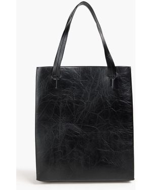 Jil Sander Crinkled Leather Tote - Black