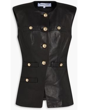 Veronica Beard Tamara Leather Vest - Black