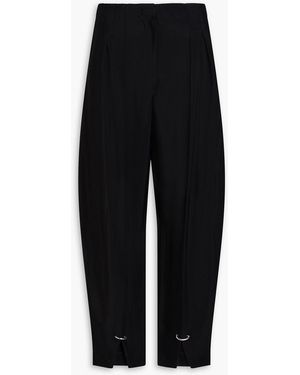 Mugler Pierced Ring-embellished Twill Tapered Trousers - Black