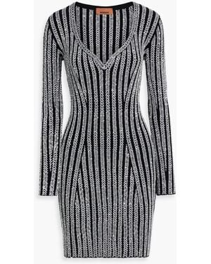 Missoni Sequin-Embellished Ribbed-Knit Mini Dress - Black