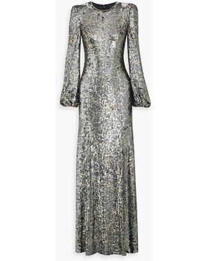Jenny Packham Paradise Sequined Tulle Gown - Gray