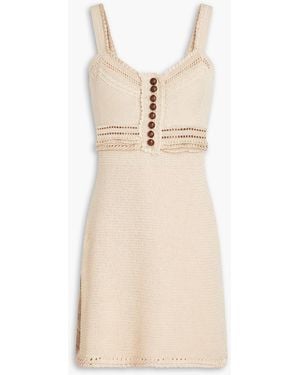 Rabanne Crocheted Cotton Mini Dress - Natural