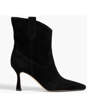 Sam Edelman Moe Suede Western Boots - Black