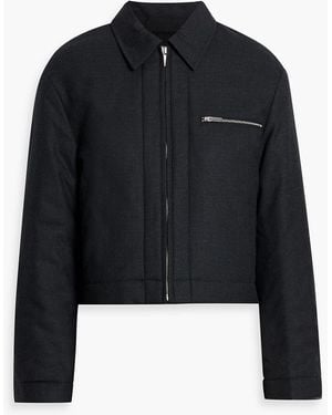 Theory Cropped Flannel Jacket - Black