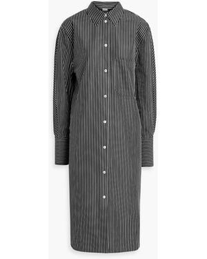 TOTEME Striped Cotton-Poplin Midi Shirt Dress - Gray