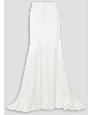 Galvan London Maxirock "amalfi" aus satin mit drapierung - Weiß