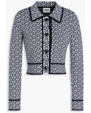 Claudie Pierlot Jacquard-Knit Cardigan - Blue