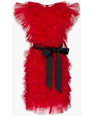 Huishan Zhang Gianna Tired Tulle Mini Dress