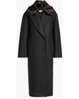Rohe Double-Breasted Wool-Blend Felt Coat - Black