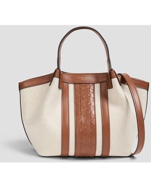 Serapian Secret Mini Leather And Canvas Tote - White