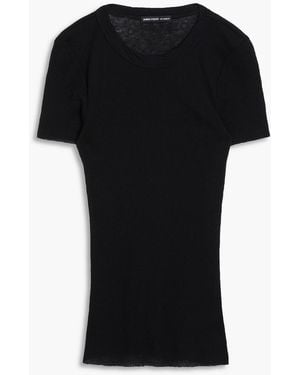 James Perse Cotton And Silk-blend Jersey T-shirt - Black