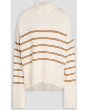 Veronica Beard Lancetti rollkragenpullover aus baumwolle mit streifen - Natur
