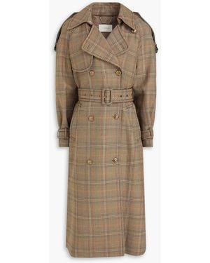 Zimmermann Prince Of Wales Checked Wool-Blend Tweed Trench Coat - Natural