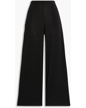 Vince Cropped Knitted Wide-Leg Pants - Black