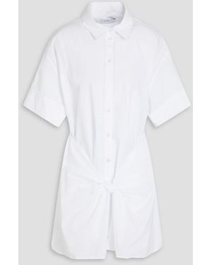 Rosetta Getty Knotted Cotton-poplin Shirt - White