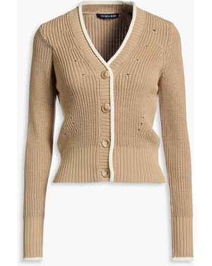 Veronica Beard Beatrice Ribbed Cotton Cardigan - Natural