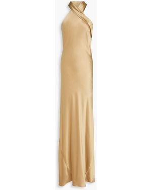 Galvan London Pandora Satin Gown - White