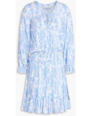 Heidi Klein Paisley-Print Poplin Mini Dress - Blue