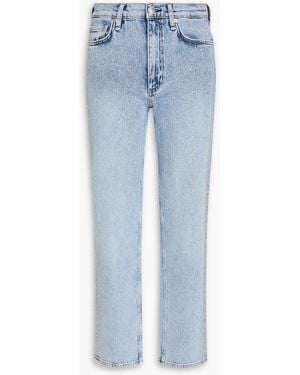 Rag & Bone Harlow hoch sitzende cropped jeans mit geradem bein und kristallverzierung - Blau