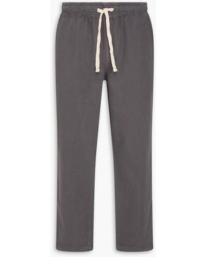 FRAME Tapered Cotton Drawstring Trousers - Grey