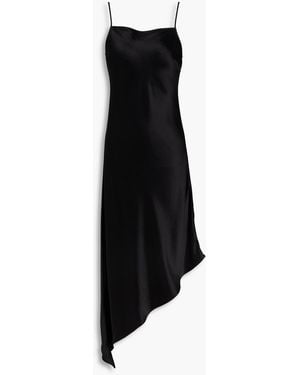 By Malene Birger Asymmetrisches slip dress "leviana" aus glänzendem crêpe - Schwarz