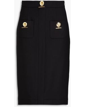 Moschino Embellished Grain De Poudre Pencil Skirt - Black