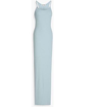 ÉTERNE Ribbed Jersey Maxi Dress - Blue