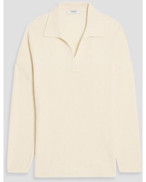 FFORME Gerippter pullover aus einer merinowoll-kaschmirmischung mit polokragen - Natur